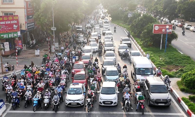 Crossing the street in Vietnam